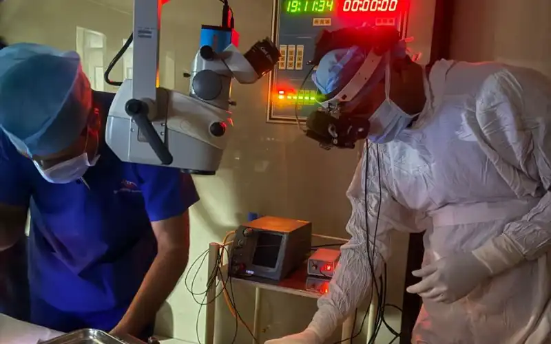 Modular eye surgery operation theatre with AHU at Visitech Eye Centre